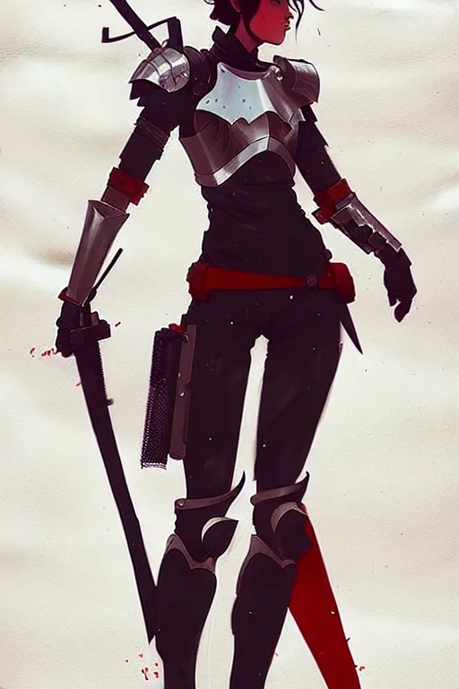 Image similar to a ultradetailed full body portrait of a female knight, by conrad roset, greg rutkowski and makoto shinkai trending on artstation