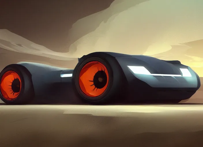 Image similar to wide view shot of a new car for 2 0 3 2 with offroad tires installed. style by petros afshar, christopher balaskas, goro fujita, and rolf armstrong. car design by dmc.