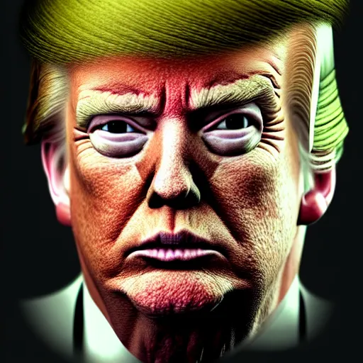 Image similar to portrait donald trump as a zombie looking down, 7 days to die zombie, fine art, soft light from the side, award winning, trending on artstation, subtle earthy tones, intricate, elegant, sharp focus, cinematic lighting, digital painting, 8 k concept art, by michael hussar and brom and z. w. gu, 8 k