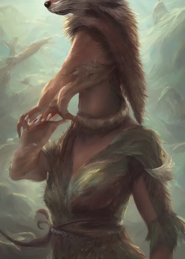 Prompt: a beautiful hyper realistic detailed painting of the sacred spirit raccoon who protect these land, by artgerm, charlie bowater, inspired by dragon age inquisition featured on artstation