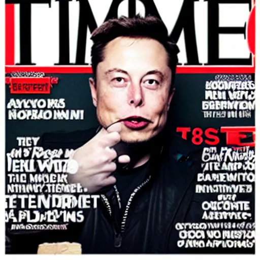 Image similar to elon musk on the cover of time magazine dressed as an 8 0 ’ s rockstar