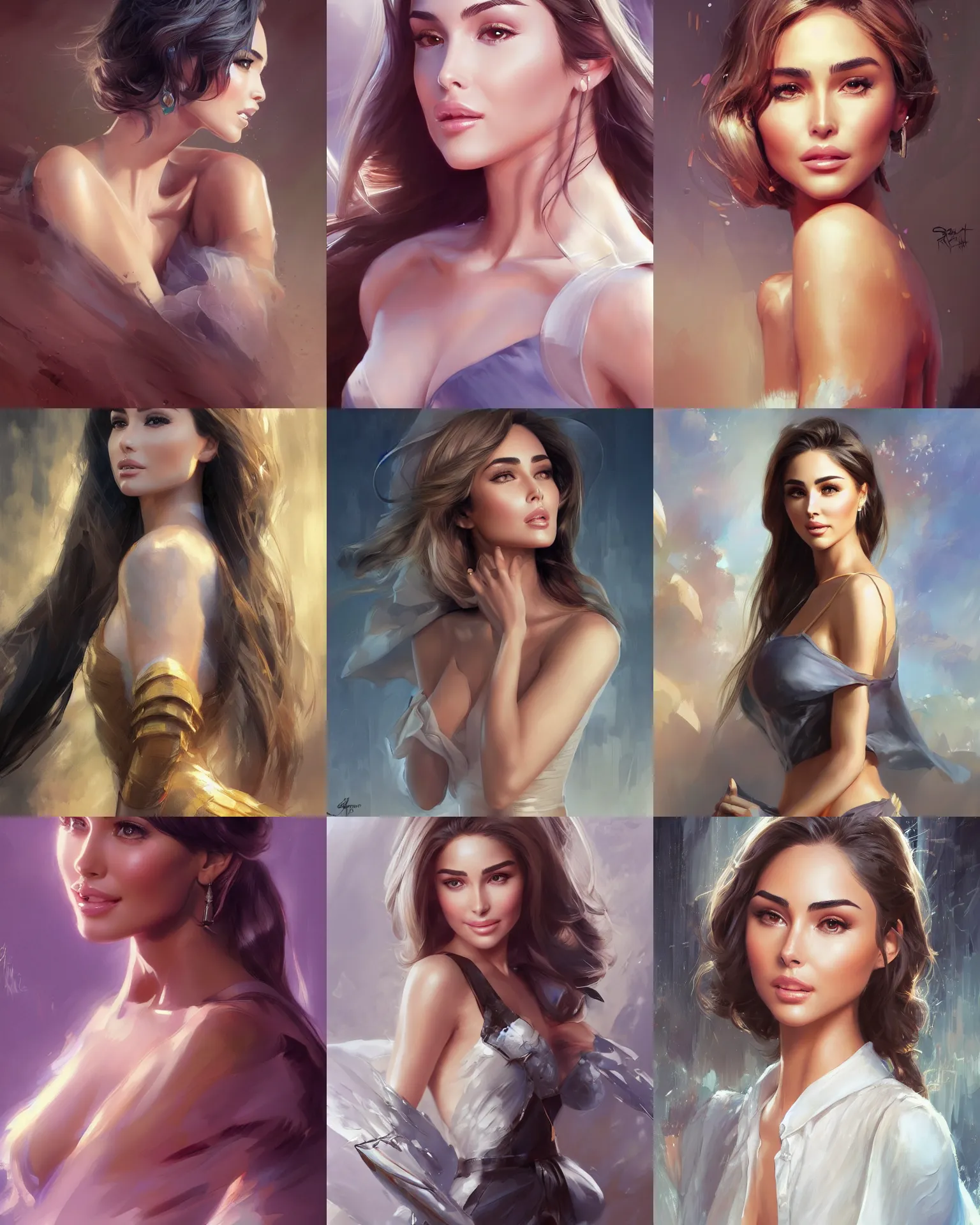 Prompt: masterpiece concept of Olivia culpo by Stanley Artgerm Lau, WLOP, Rossdraws, James Jean, Andrei Riabovitchev, Marc Simonetti, Yoshitaka Amano, digital art, artstation