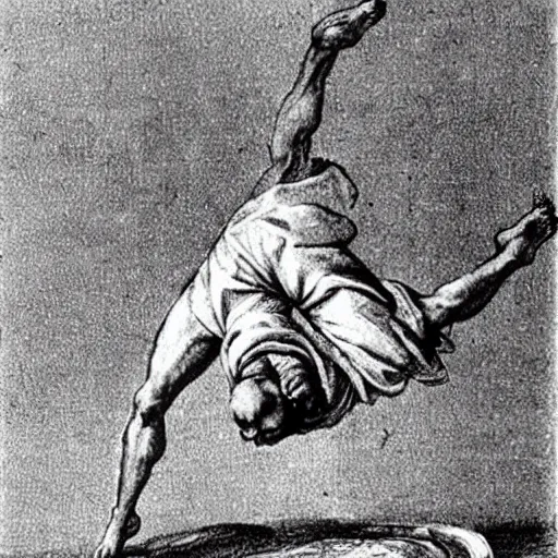 Image similar to galileo galilei doing a cartwheel