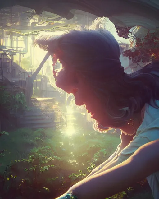 Image similar to highly detailed vfx macro shot of espresso, stephen bliss, unreal engine, greg rutkowski, loish, rhads, beeple, makoto shinkai and lois van baarle, ilya kuvshinov, rossdraws, tom bagshaw, alphonse mucha, global illumination, detailed and intricate environment