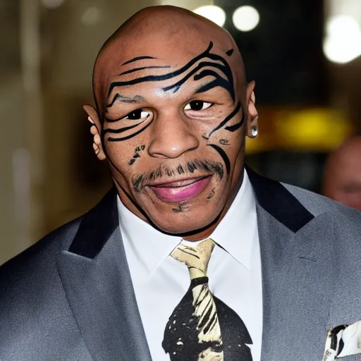 Image similar to mike tyson is a pigeon, a pigeon with mike tyson tattoo