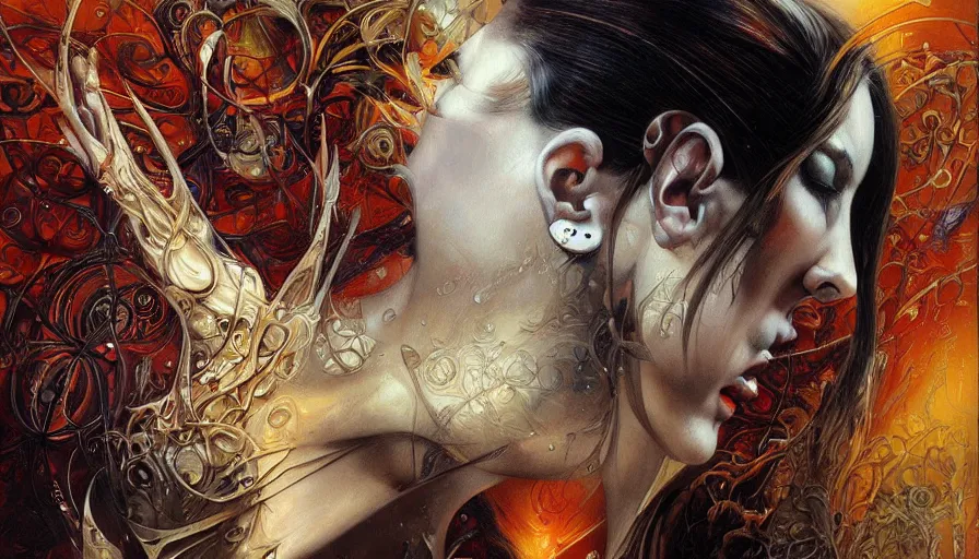 Prompt: Techno artwork, by karol bak