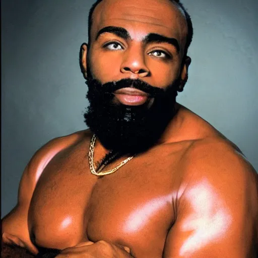 Image similar to a photograph of joe rogan as mr. t