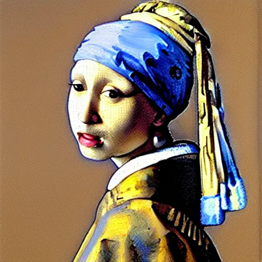 Prompt: Tupac painter as the Girl with a Pearl Earring by Johannes Vermeer