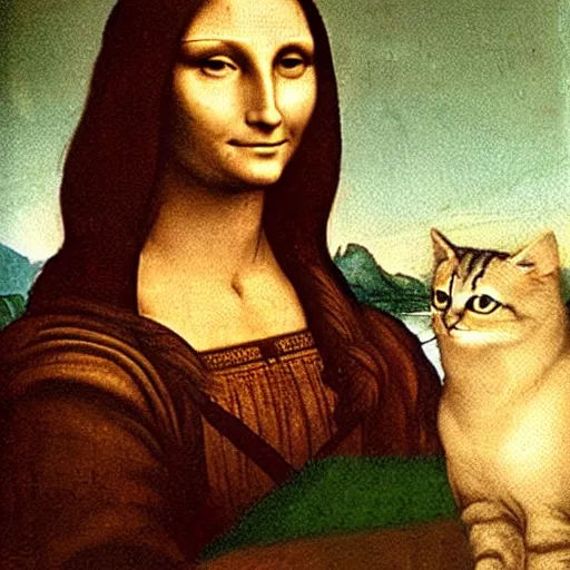 Image similar to leonardo da vinci ´ s gioconda as a cat