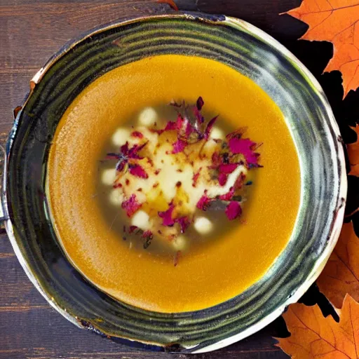 Image similar to a photo of autumn leaf soup