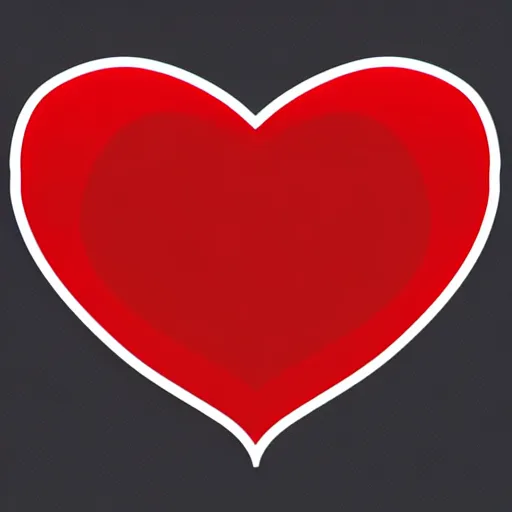 Image similar to a red heart icon. minimalistic. no background. solid colors. cell shading, hight contrast, tichk contours