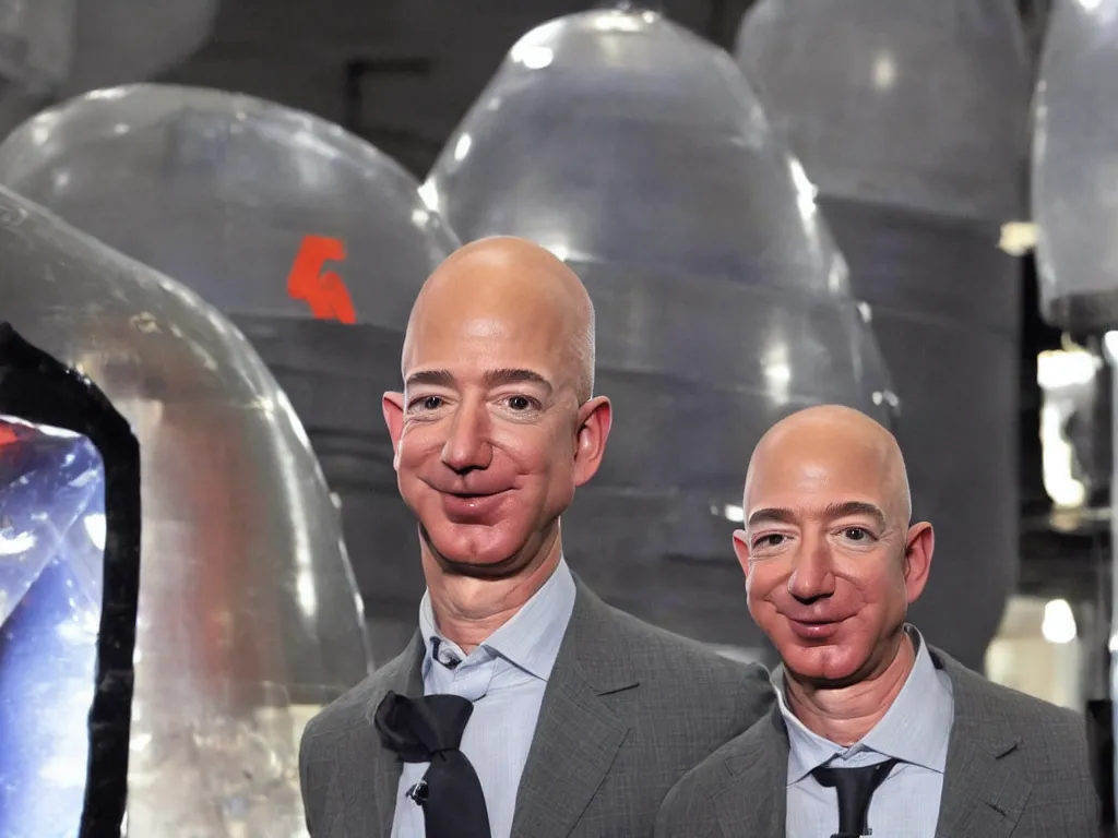 Image similar to jeff bezos as a conehead