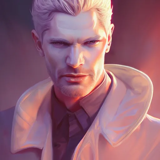 Prompt: Lucifer as an attractive man, 4k digital character design by Artgerm, WLOP, beeple, Hi-Fructose, James Jean, Andrei Riabovitchev, Marc Simonetti, yoshitaka Amano, Artstation, CGsociety