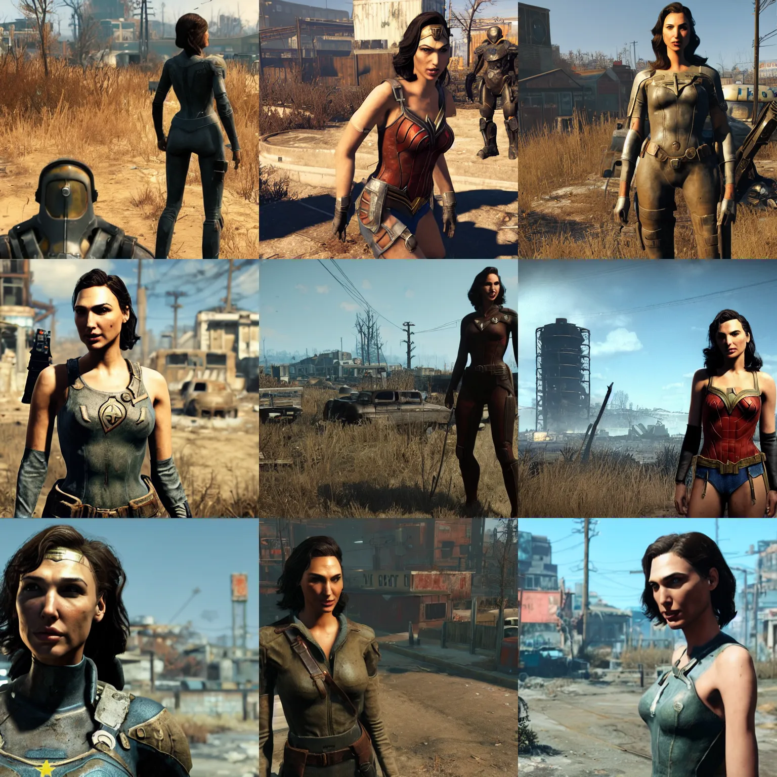 Prompt: Gal Gadot in Fallout 4 Screenshot Chat NPC