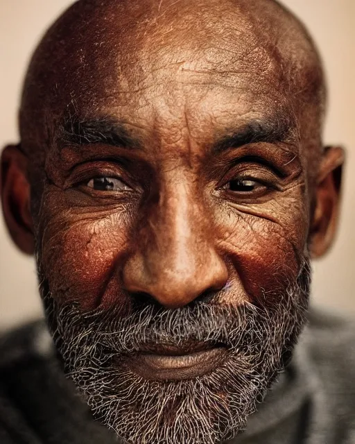Image similar to portrait of kobe bryant, peaceful, old and wrinkled, photography by steve mccurry, detailed, trending on artstation