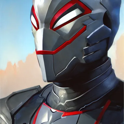 Image similar to greg manchess portrait painting of armored spiderman ultraman grey fox from metal gear cyborg gay japanese - american hybrid as overwatch character, medium shot, asymmetrical, profile picture, organic painting, sunny day, matte painting, bold shapes, hard edges, street art, trending on artstation, by huang guangjian and ail elvgren and sachin teng