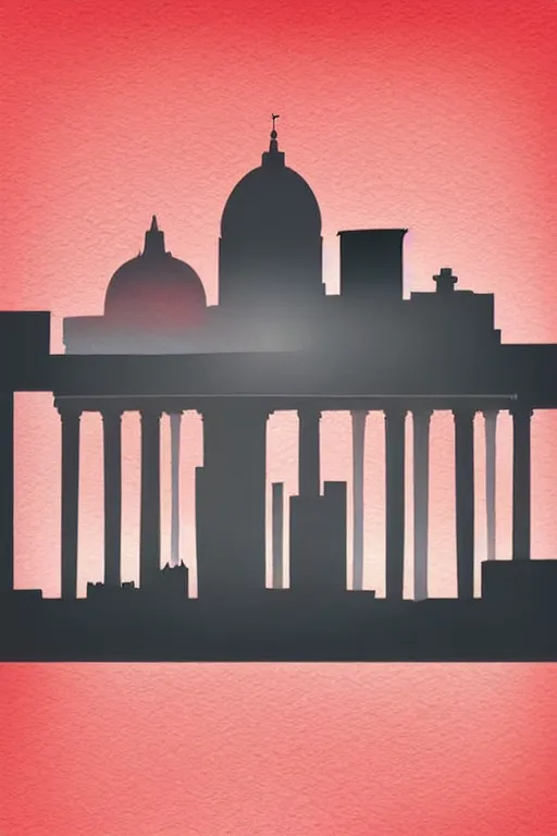 Prompt: minimalist watercolor art of rome skyline at sunset, illustration, vector art