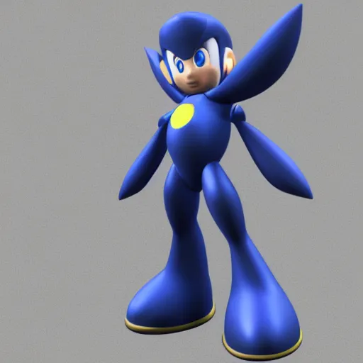 Image similar to 3d render of Mega Man