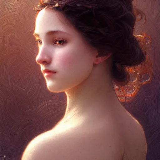 Prompt: portrait of a phyena girl, intricate, elegant, highly detailed, digital painting, artstation, concept art, smooth, sharp focus, illustration, art by artgerm and greg rutkowski and alphonse mucha and william - adolphe bouguereau
