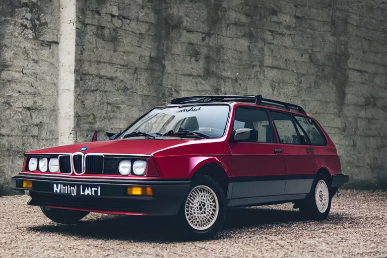 Image similar to 1985 Lancia Delta Integrale BMW M1 estate wagon, XF IQ4, 150MP, 50mm, F1.4, ISO 200, 1/160s, natural light, Adobe Photoshop, Adobe Lightroom, photolab, Affinity Photo, PhotoDirector 365