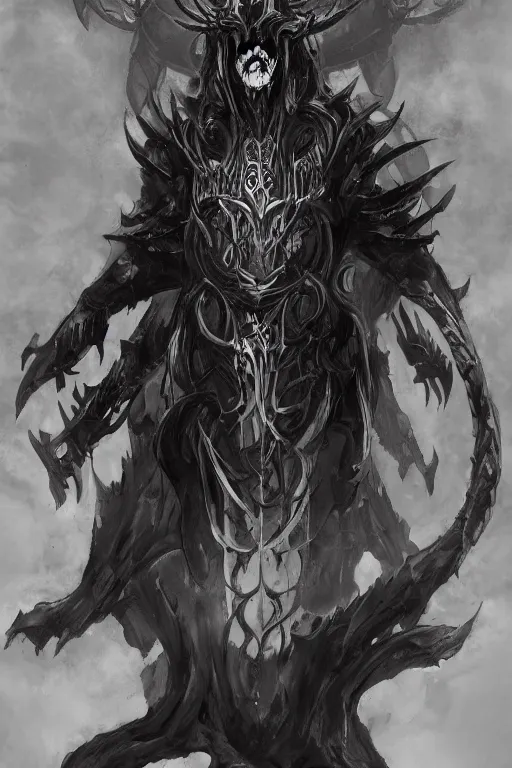 Image similar to Crowley called Choronzon the Demon of Dispersions and of the Abyss, by Hajime Kinoko, trending on artstation