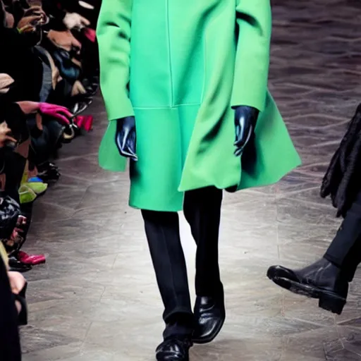 Image similar to A colorful avant-garde coat designed by Yohji Yamamoto, Raf Simons, Dries Van Noten