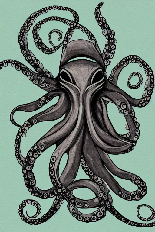 Prompt: professional anime rendering of an octopus dressed as a ninja. intricate, anime manga style, trending on art statio.