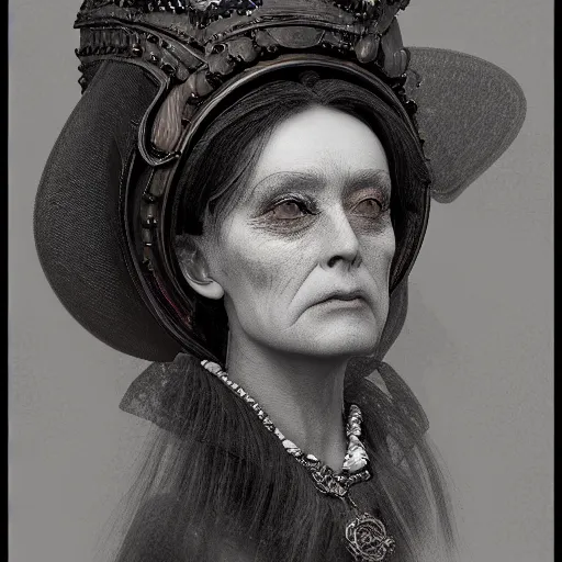 Image similar to realistic unknown alien victorian queen witch civilization portrait detailed 8 k