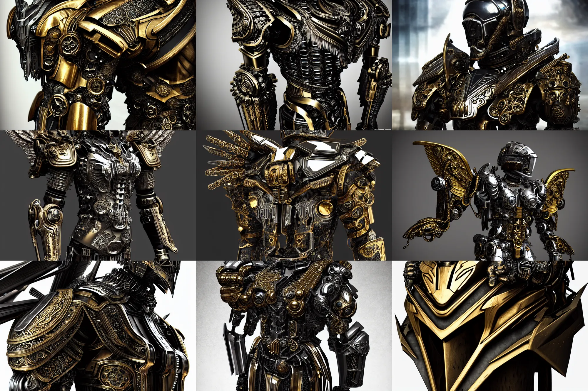 Prompt: hyper realistic glorious angel of the destruction in a obsidian metal armor, futuristic design, portrait, cyberpunk style, wood and gold details, intricate, extremely detailed, ornate, deep of field, hard surface, exoskeleton, substance designer metal