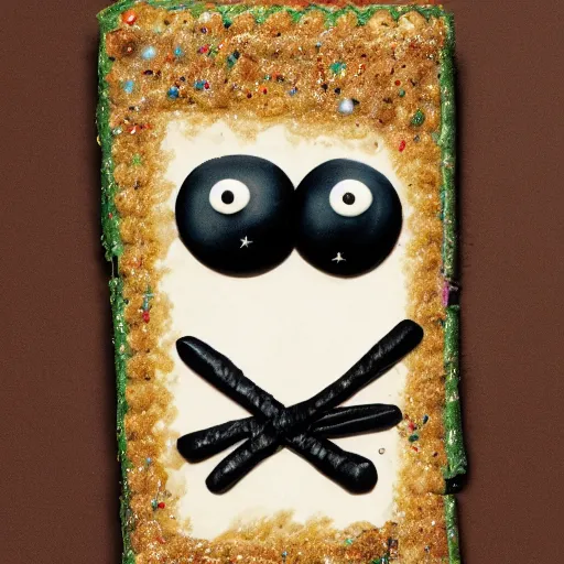 Image similar to a photo of a poptart by tim burton