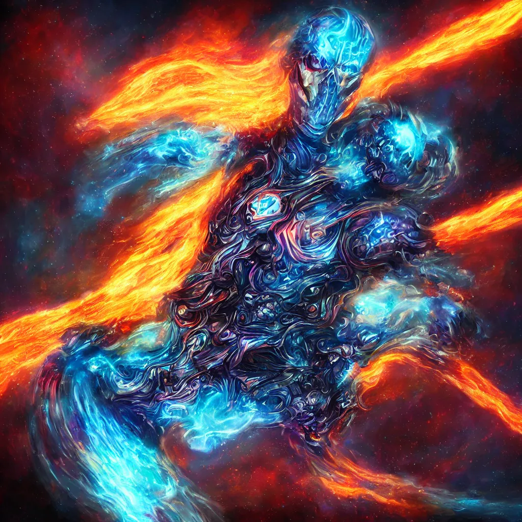 Image similar to cosmic ghost rider, fantasy art, digital painting, cinematic shot