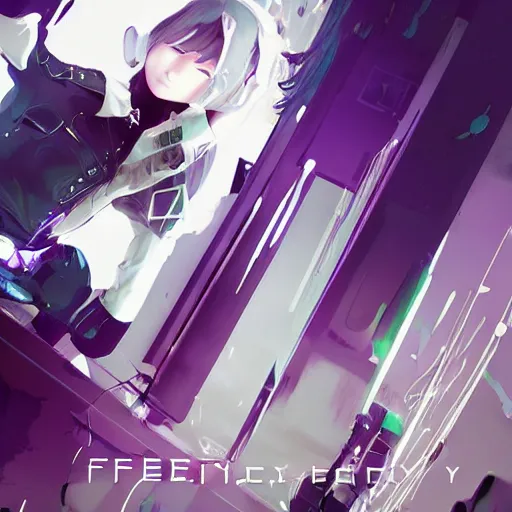 Image similar to Frequency indie album cover, luxury advertisement, white and purple colors. highly detailed post-cyberpunk sci-fi close-up schoolgirl in asian city in style of cytus and deemo, mysterious vibes, by Ilya Kuvshinov, by Greg Tocchini, nier:automata, set in half-life 2, beautiful with eerie vibes, very inspirational, very stylish, with gradients, surrealistic, postapocalyptic vibes, depth of filed, mist, rich cinematic atmosphere, perfect digital art, mystical journey in strange world, beautiful dramatic dark moody tones and studio lighting, shadows, bastion game, arthouse