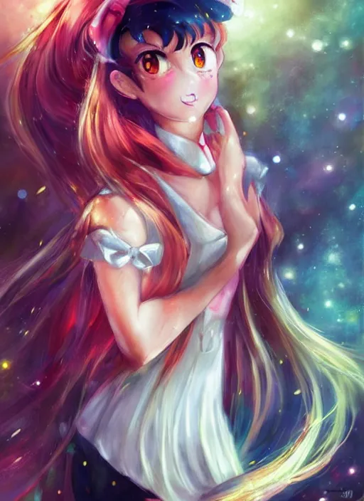 Image similar to by WLOP, By Sailor Moon, pretty face