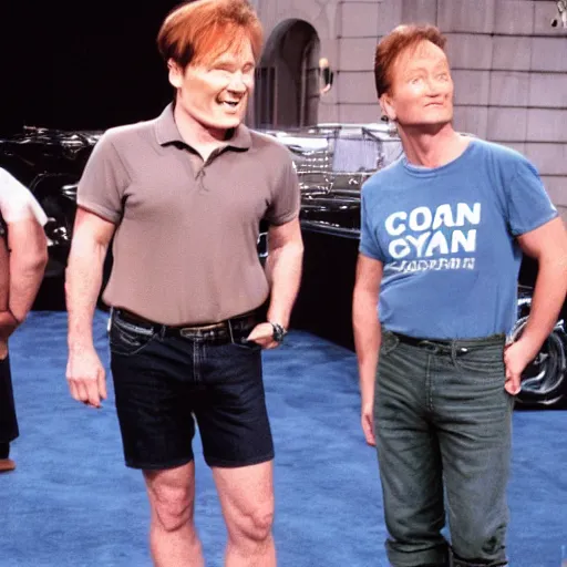 Image similar to conan obrien wearing short jean shorts