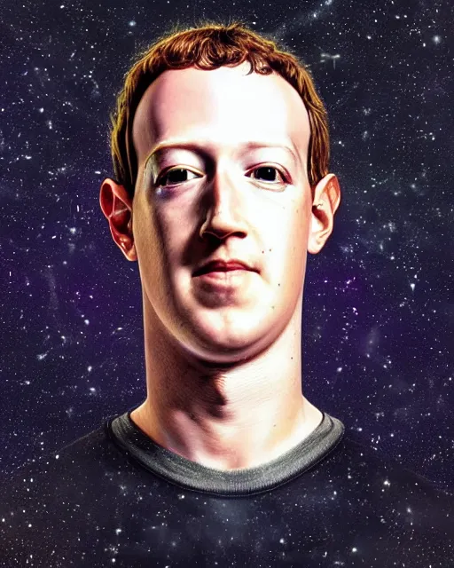 Prompt: A floating head of mark zuckerberg as an alien in space, only the head, fantasy art, in the style of artgerm, illustration, epic, fantasy, intricate, hyper detailed, artstation, concept art, smooth, sharp focus, ray tracing, vibrant, artgerm, award winning art, ray tracing