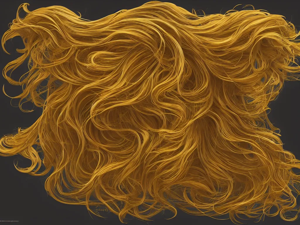 Image similar to a voluminous, amorphous, blob of flowing hair. Epic golden intricate, elegant, highly detailed, digital painting, artstation, concept art, smooth, sharp focus, illustration, art by Zbrush