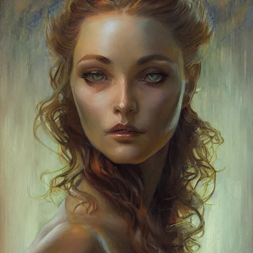 Image similar to a painting in the style of donato giancola, and in the style of charlie bowater, and in the style of stephen bauman. smooth, sharp focus, semi - realism.