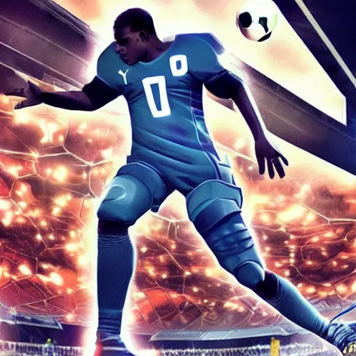 Image similar to football 2 0 9 9, futuristic,