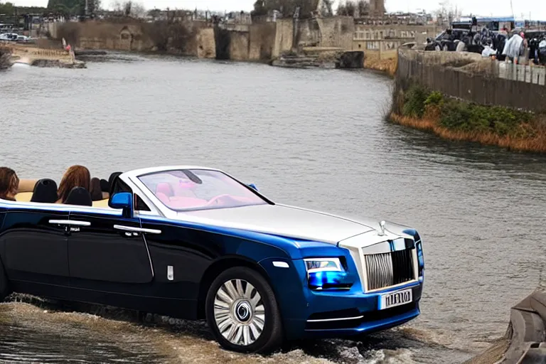 Image similar to stoned teenagers decided to drown Rolls-Royce