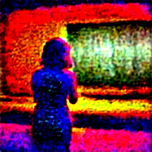 Image similar to “a woman with synesthesia listening to an orchestra at a concert hall, digital art”