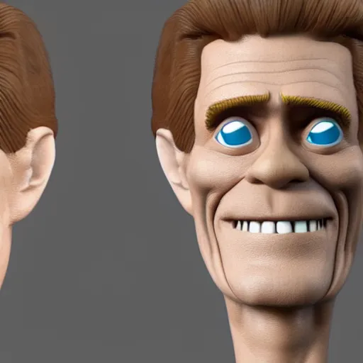 Prompt: 3D model of Willem Dafoe in Pixar Style, clean background, face close up