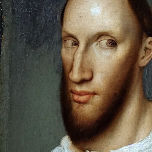 Image similar to A 15th century medieval renaissance oil painting of Jerma985, portrait of Jerma985, grainy, realistic, very realistic, hyperrealistic, highly detailed, very detailed, extremely detailed, very neat, very epic, very cool, detailed, trending on artstation