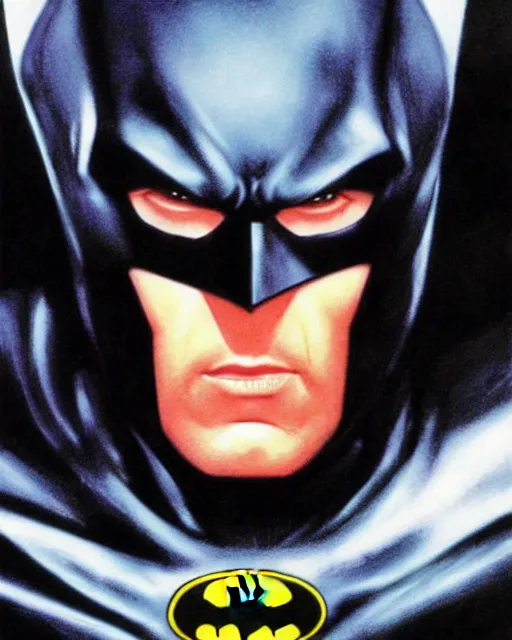 Image similar to batman, airbrush, drew struzan illustration art, key art, movie poster