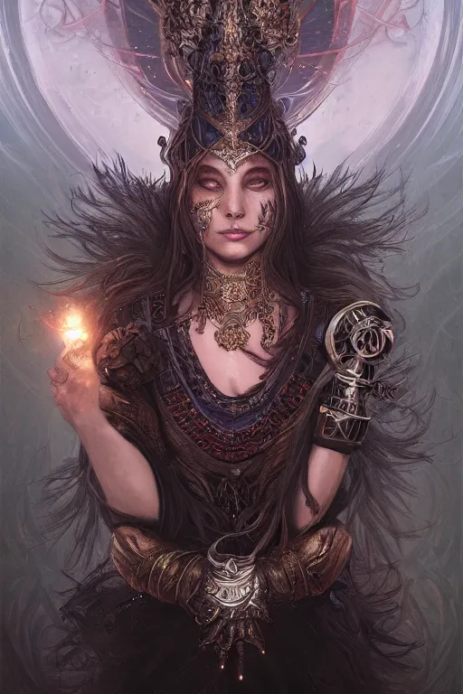 Image similar to Portrait of dark souls a goddess of time and space, dark fantasy, intricate, elegant, highly detailed, digital painting, artstation, concept art, smooth, sharp focus, illustration, art by artgerm and greg rutkowski and alphonse mucha