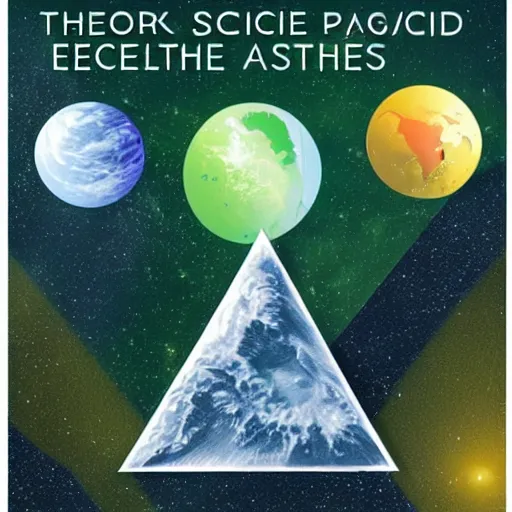 Prompt: science fiction book cover three identical earths arranged in a triangle