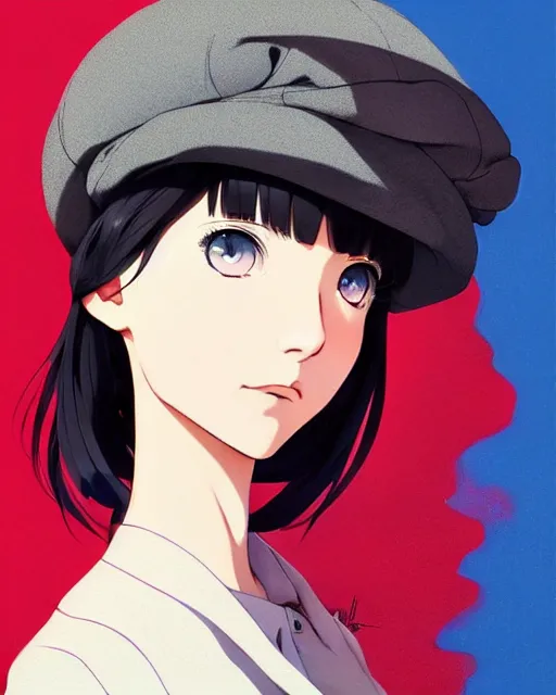 Image similar to girl with a beret | | very very anime!!!, fine - face, audrey plaza, realistic shaded perfect face, fine details. anime. realistic shaded lighting poster by ilya kuvshinov katsuhiro otomo ghost - in - the - shell, magali villeneuve, artgerm, jeremy lipkin and michael garmash and rob rey