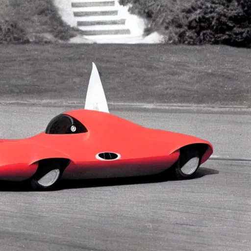 Image similar to 1 9 6 0 s rocket car concept, retrofuturism, le mans,