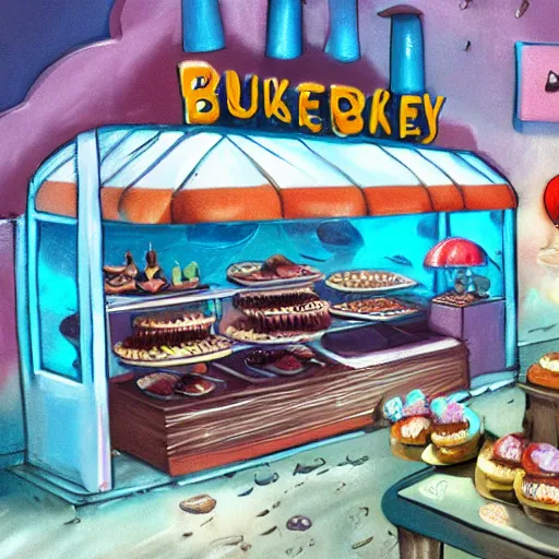 Prompt: underwater bakery, concept art