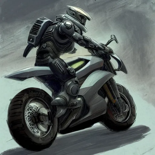 Prompt: concept art for motorcycle in the upcoming halo game - n 4