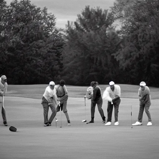 Prompt: Vikings playing golf, 25mm Leica photo